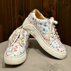 Alex Marie Wrenna Floral Pearl Embellished Platform Sneaker
